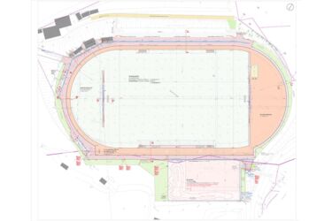 Blick auf Planung der Sportanlage Hustadtring Bochum